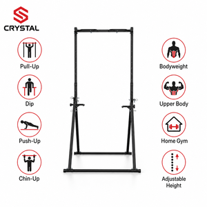 Barre de traction autoportante réglable en acier inoxydable avec station de dips pour usage domestique, entraînement de base à la maison, vente en gros - Product Image 2