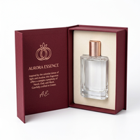 Flacon de parfum personnalisé sur mesure 100 ml, flacon de parfum vide en verre transparent de luxe, vaporisateur, boîte avec finition mate en éponge