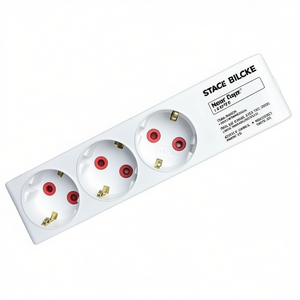 White 3 Way Schuko Power Strip Without Cable Wall Mount Outlet Extension Socket <b>Plug</b> <b>Adapter</b> - Product Image 3