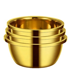 Juego de Tazones para Sopa de Acero Inoxidable, Dorados, Profundos y Gruesos, Recipientes Multifuncionales para Condimentos, Juego de Tres Piezas - Product Image 3