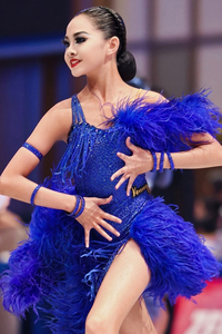 Robe <span class=keywords><strong>de</strong></span> <span class=keywords><strong>danse</strong></span> latine Vennystyle, sur mesure, strass, élégante, à une épaule, en spandex/coton, rumba/samba, salle <span class=keywords><strong>de</strong></span> bal, performance sociale - Product Image 4