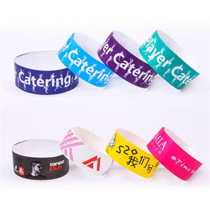 Bracelet événementiel VIP jetable en Tyvek, personnalisé, imperméable, résistant aux déchirures, écologique, avec code QR couleur, pour usine d'impression - Product Image 1