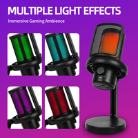 RGB Işıklı Pop Filtreli, Gain Düğmeli, Masaüstü Standlı USB Oyun Mikrofonu, Podcast Canlı Yayın Kaydı için, Fabrikada Üretilmiştir