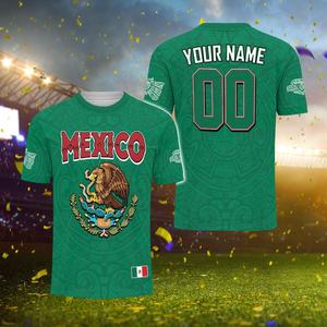 Maglia da Calcio 3D del Messico Personalizzabile con Nome e Numero, Stemma dell'Aquila, Unisex per Tifosi - Product Image 1