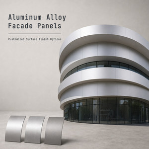 Panneau de mur-rideau en aluminium à double courbure, revêtement poudré, anti-corrosion, pour l'extérieur des bâtiments - Product Image 5