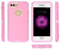 Étui de téléphone Geruide en TPU+PC souple pour iPhone 7 Plus, étui transparent avec clip transparent