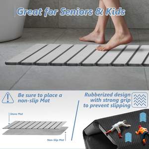 Alfombrillas de Baño Plegables de Diseño Moderno, de Secado Rápido, Súper Absorbentes, Antideslizantes, de Tierra de Diatomeas, para Uso en Baños y Aseos - Product Image 4