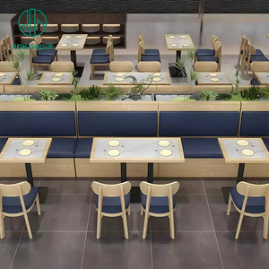 Đá Cẩm Thạch hiện đại bằng gỗ da trà cửa hàng quán cà phê nhà hàng sofa gian hàng chỗ ngồi bàn và ghế đồ nội thất thiết lập cho khách sạn thương mại - Product Image 5