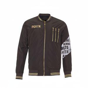 เสื้อแจ็กเก็ตบอมเบอร์สำหรับผู้ชายเสื้อแจ็คเก็ตบอมเบอร์แขนยาวปักโลโก้สำหรับ2026 - Product Image 1