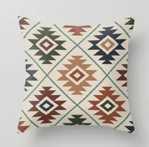 Grosir penutup bantal Farmhouse pedesaan elegan Bohemian Southwestern Aztec