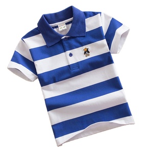 Vente en gros de polos rayés en coton 95% pour garçons, vêtements de boutique pour enfants, tailles 4-14 ans, é<span class=keywords><strong>t</strong></span>é - Product Image 1