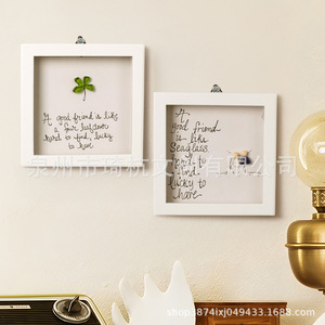 กรอบตกแต่งลายใบโคลเวอร์สี่แฉก พร้อมกระจกทะเล สำหรับแขวนผนังห้องนั่งเล่น ของขวัญแทนมิตรภาพ - Product Image 1