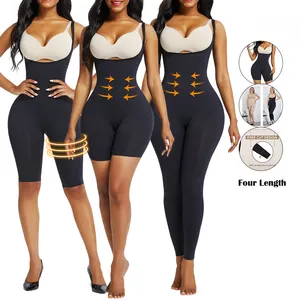 HEXIN karın zayıflama 2021 kadın vücut şekillendirici Shapewear açık göğüs uyluk Slimmer Bodysuit tozluk yüksek sıkıştırma ile