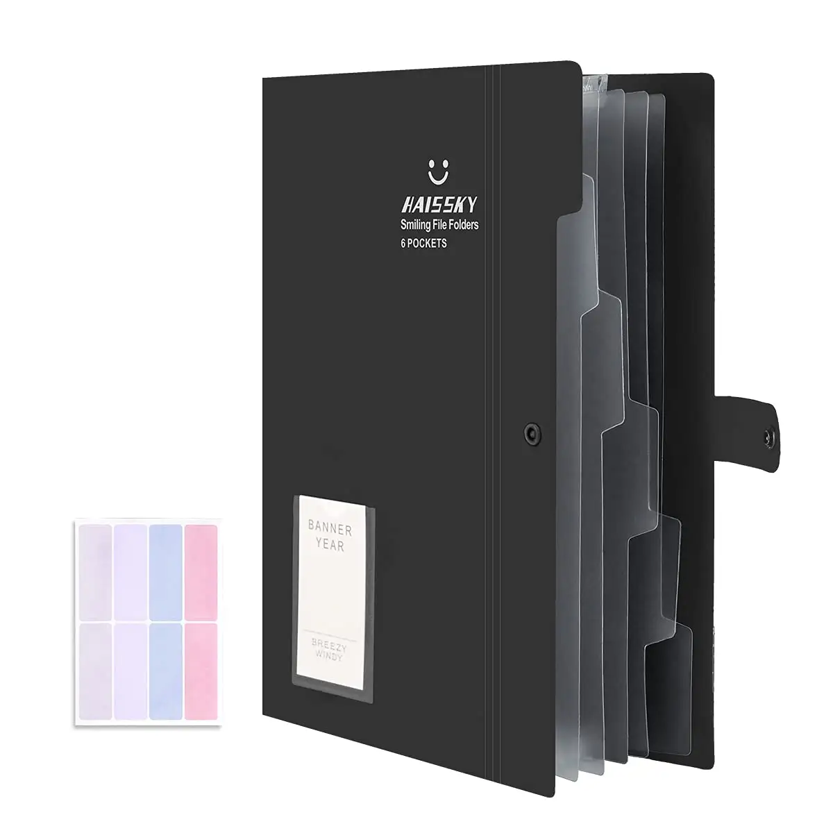 Custom A4 Plastic PP Expanding Button File Folder with 6 Pockets as Accordion Folder Paper Organizer