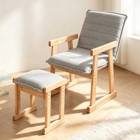Fauteuil inclinable moderne en bois massif, réglable en hauteur et en angle lombaire, pliable pour salon et chambre à coucher