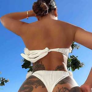 Couleur unie 2 pièces ensemble soutien-gorge <span class=keywords><strong>culotte</strong></span> femmes Sexy Bikini <span class=keywords><strong>blanc</strong></span> natation Bikini <span class=keywords><strong>maillot</strong></span> <span class=keywords><strong>de</strong></span> <span class=keywords><strong>bain</strong></span> fleur taille haute <span class=keywords><strong>blanc</strong></span> <span class=keywords><strong>maillot</strong></span> <span class=keywords><strong>de</strong></span> <span class=keywords><strong>bain</strong></span> - Product Image 2