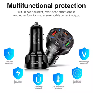 Cargador de coche de alta velocidad de 65W con 4 puertos QC 3,0 PD 20W y cargador de teléfono de coche tipo <span class=keywords><strong>C</strong></span> para teléfono 16 15 14 13 <span class=keywords><strong>Pro</strong></span> Max X Xs S24 S21 - Product Image 6