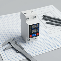 Disjoncteur miniature de protection contre les surtensions à usage industriel, 220V 63A, 2 pôles, montage sur rail, avec interrupteur à bouton