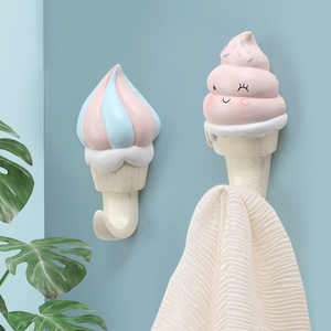 ROOGO Cute Novelty Ice Cream <strong>Wall</strong> Mounted Utility <strong>Key</strong> Hat Towel <strong>Hooks</strong> <strong>for</strong> Nursery Decor or Bag Use - Product Image 1