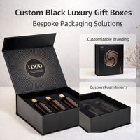 Boîte cadeau magnétique en forme de livre de luxe écologique et recyclable avec logo personnalisé, noir, emballage en carton rigide pour cosmétiques de Noël