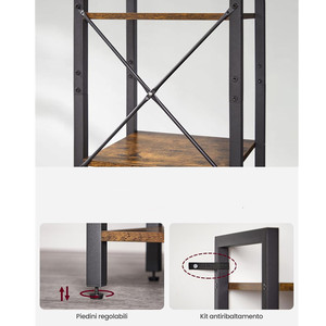 <span class=keywords><strong>Libreria</strong></span> Moderna a 6 Ripiani per Casa, Ufficio, Scuola, Hotel, Soggiorno, Camera da Letto <span class=keywords><strong>30</strong></span> X 40 X 186 <span class=keywords><strong>cm</strong></span> - Product Image 5