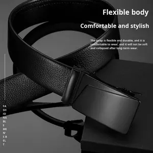 Ceinture de costume formelle pour homme en alliage chanceux avec boucle automatique rotative et logo personnalisé - Product Image 4
