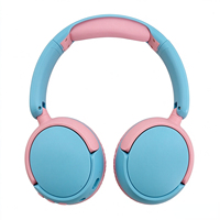Headphone Nirkabel Lipat Macaron Pastel untuk Wanita, Headset Ringan dengan Mikrofon Terintegrasi, Mendukung OEM ODM Logo Kustom