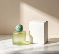 Flacon de parfum cylindrique en verre dépoli personnalisé de 30 ml, 50 ml, 100 ml, avec bouchon rond à clipser, flacon échantillon à vaporisation fine