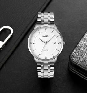 Diamond Minimalist Luxury Quartz <b>Watch</b> with Calendar waterproof for <b>Men</b> Stainless Steel/Leather Custom Logo Design 40mm Dial - Product Image 3