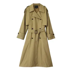 China Suppliers Women'S Coat Fashion Autumn Casual Double-Breasted Jackets For Women Trench