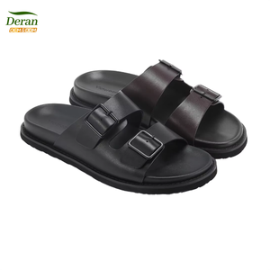 DERAN OEM çin fabrika erkek yaz düz plaj sandaletleri üst dana Anti kayma rahat slayt terlik erkekler Echo takunya - Product Image 3