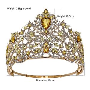 Strass de luxe <span class=keywords><strong>princesse</strong></span> Miss Univers monde diadème Pageant réglable passerelle événement <span class=keywords><strong>couronne</strong></span> pour reine de mariée - Product Image 5