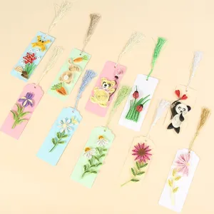 Quilling Bookmark Set dekorasi kertas bunga Quilling kertas garis DIY buatan tangan Bookmark kerajinan hadiah Kit