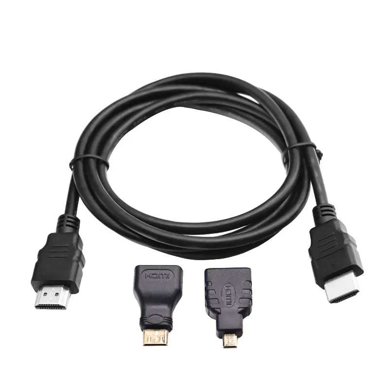 Mini adattatore HDMI Micro HDMI connettore HDMI cavo 3 In1 HD 1M 1.5 metri compatibile di alta qualità adatto per PS3 HDTV DVD XBOX