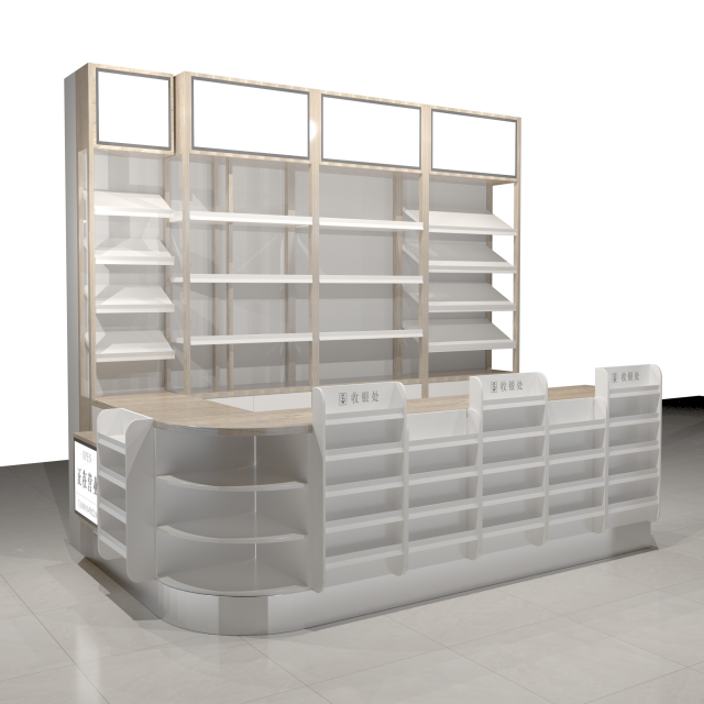 Modern Cashier Counter Retail Store Supermarket