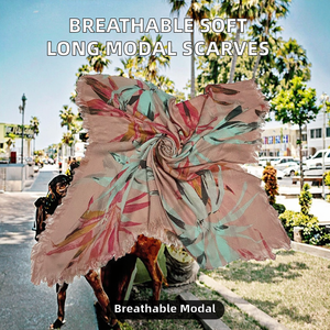 Modal Latest Breathable Soft Scarves Long Floral Printed Hijabs Muslim Women Tassel Shawls <b>Wrap</b> Headscarf Women - Product Image 2