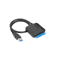 Câble adaptateur USB 3.0 vers SATA 3.5'' avec gaine en PVC pour la transmission de données SSD/HDD 2.5/3.5 pouces
