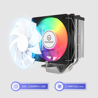 4 Refroidisseur de CPU à caloduc avec ventilateur de 12cm Refroidisseur d'air silencieux ARGB PWM Processador CPU Cooler pour Intel/AMD Multi-platform
