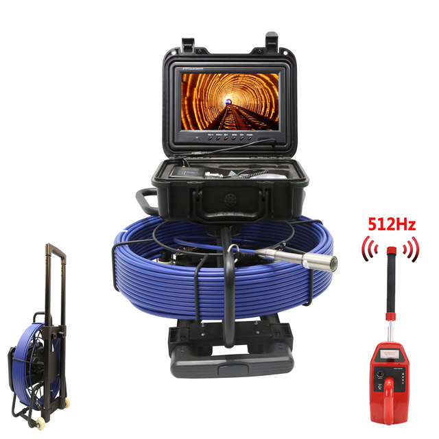 Upgraded Version Portable Pull Rod Pipe Inspection Camera Plumbing Sewer Camera 512 Hz Endoscopic Analog Video Digital Camera