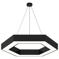 Lustre hexagonal LED au design créatif en nid d'abeille, en fer noir, personnalisable, à intensité variable, indice de protection IP20, pour bureau, salle de sport, atelier