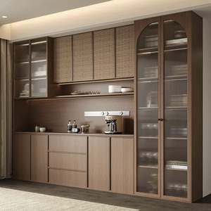Juego de Muebles de Cocina Modulares Modernos de Estilo Europeo, Puertas de Madera Maciza, Construcción de Tablero de Melamina, Encimera de Mármol, Montaje en Pared, Alto - Product Image 4