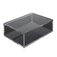 Boîte de rangement cosmétique rectangulaire en acrylique transparente ultra-claire anti-poussière personnalisée
