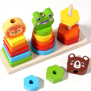 EDULAND Bloques <span class=keywords><strong>de</strong></span> Construcción Cognitivos Montessori para Niños, Juego <span class=keywords><strong>de</strong></span> Emparejamiento <span class=keywords><strong>de</strong></span> Formas Geométricas <span class=keywords><strong>de</strong></span> Madera con Cinco <span class=keywords><strong>Columnas</strong></span> <span class=keywords><strong>de</strong></span> Madera - Product Image 6