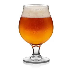 Bicchieri da birra Lambic Tulip a gambo stile belga 16 oz per l'anniversario di compleanno della festa