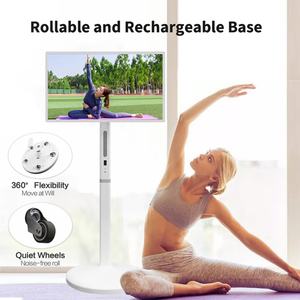 WOGO 27 32 Inch Android 13 Touch Screen Portable Tv on Wheels Rotating Smart Screen <b>Tablet</b> Wireless Television With Base - Product Image 3