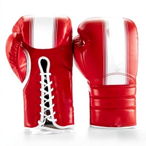 High Quality Leather Kick Boxing Gloves for Adults-Professional Training Waterproof Adjustable Wrist <b>Strap</b> for Closure - Product Image 1