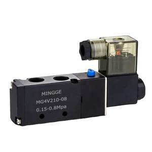 4V210-08 วาล์วควบคุมลมแบบโซลินอยด์ 24V 5 ทาง 2 ตำแหน่ง 12V - Product Image 1