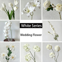 Fleurs de mariage, série blanche, personnalisables par image, arrangement de fleurs artificielles, décoration de fête, décoration de baby shower, ornements de scène