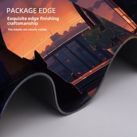 Tapis de souris de jeu style Cyberpunk E-sports, multi-tailles, avec bords renforcés, pour ordinateur, pour garçons, tapis de bureau épais, antidérapant, en caoutchouc naturel