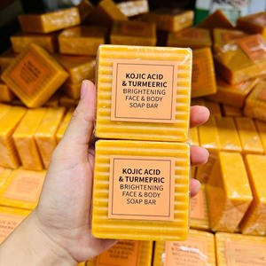 Savon artisanal à l'acide kojique naturel, au curcuma et au citron, blanchissant, anti-acné, pour le bain et le visage - Product Image 3